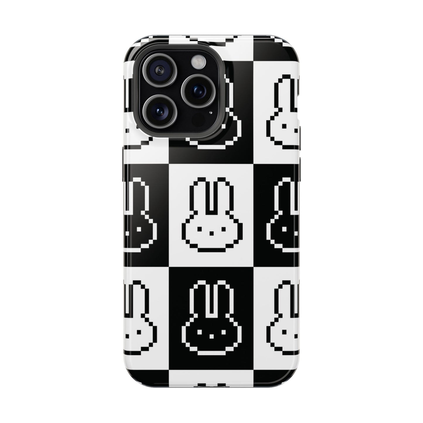Black and White Retro Bunny MagSafe iPhone Case