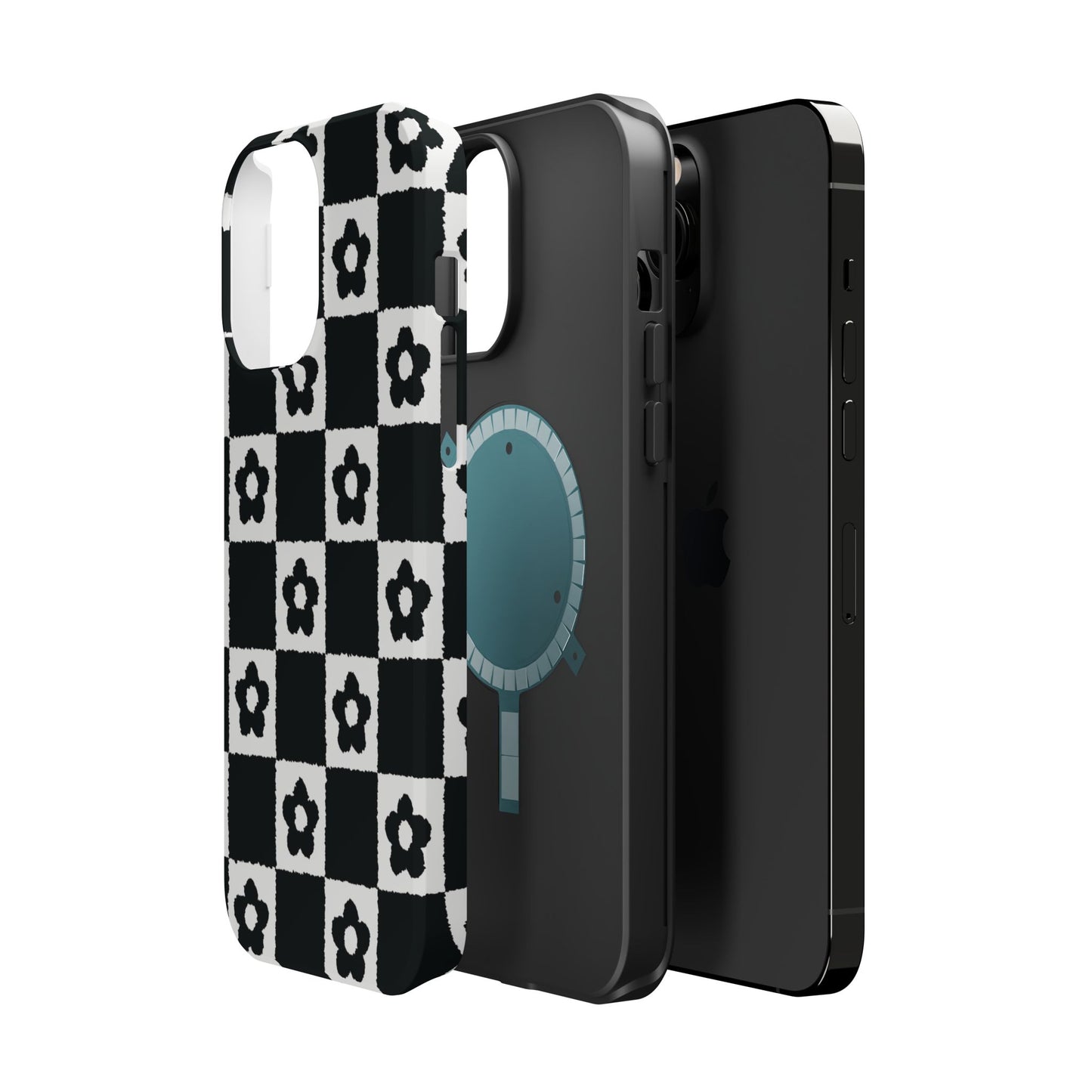 Floral Checkerboard MagSafe iPhone Case