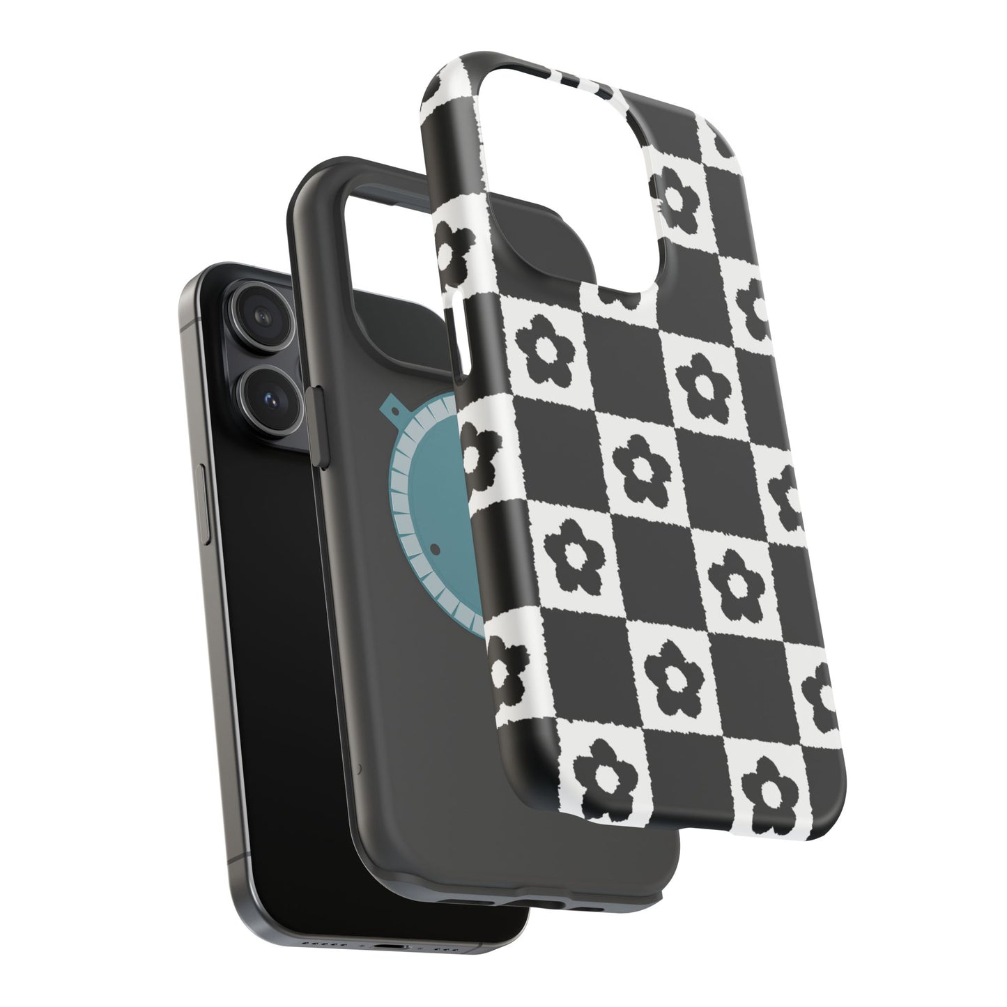 Floral Checkerboard MagSafe iPhone Case