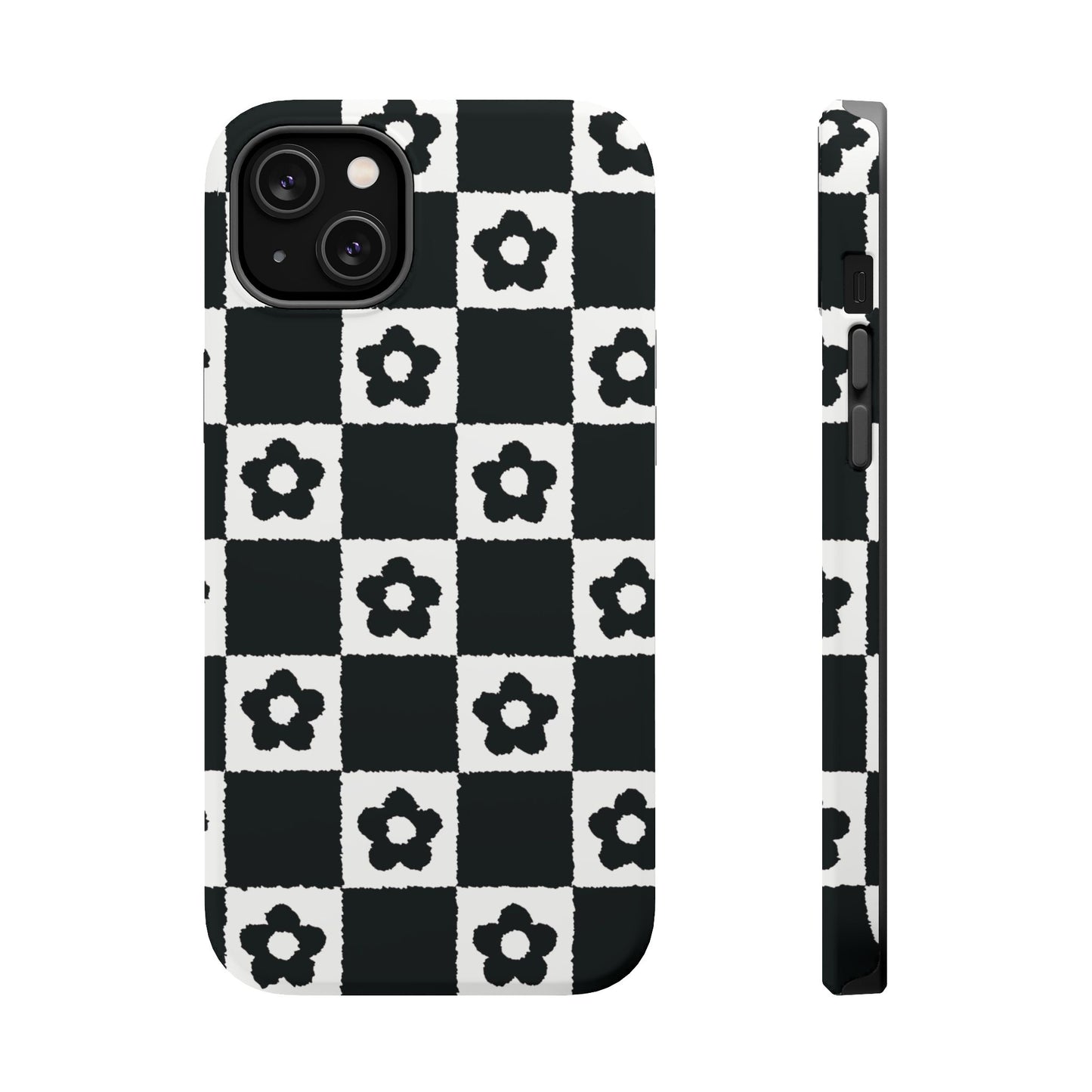 Floral Checkerboard MagSafe iPhone Case