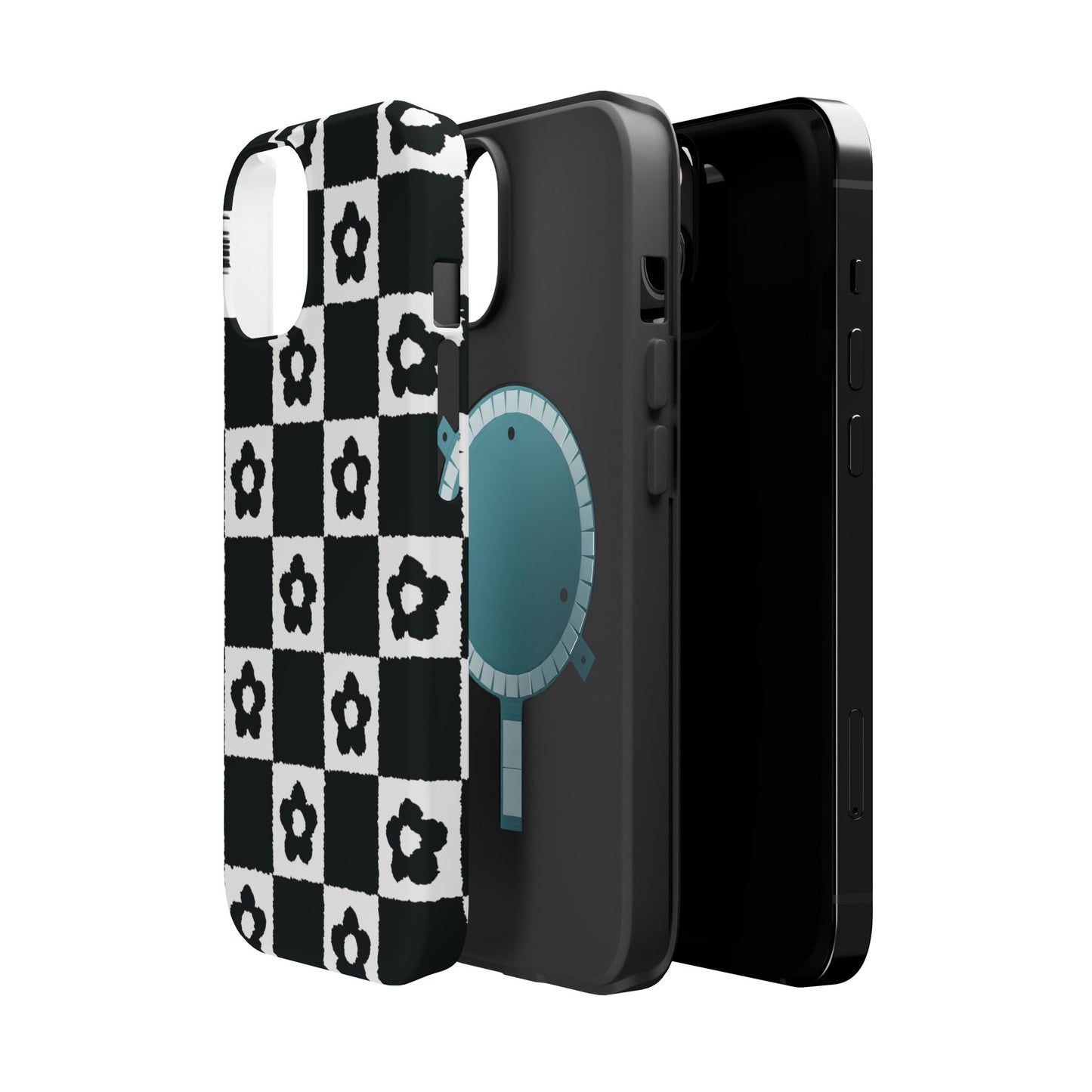 Floral Checkerboard MagSafe iPhone Case