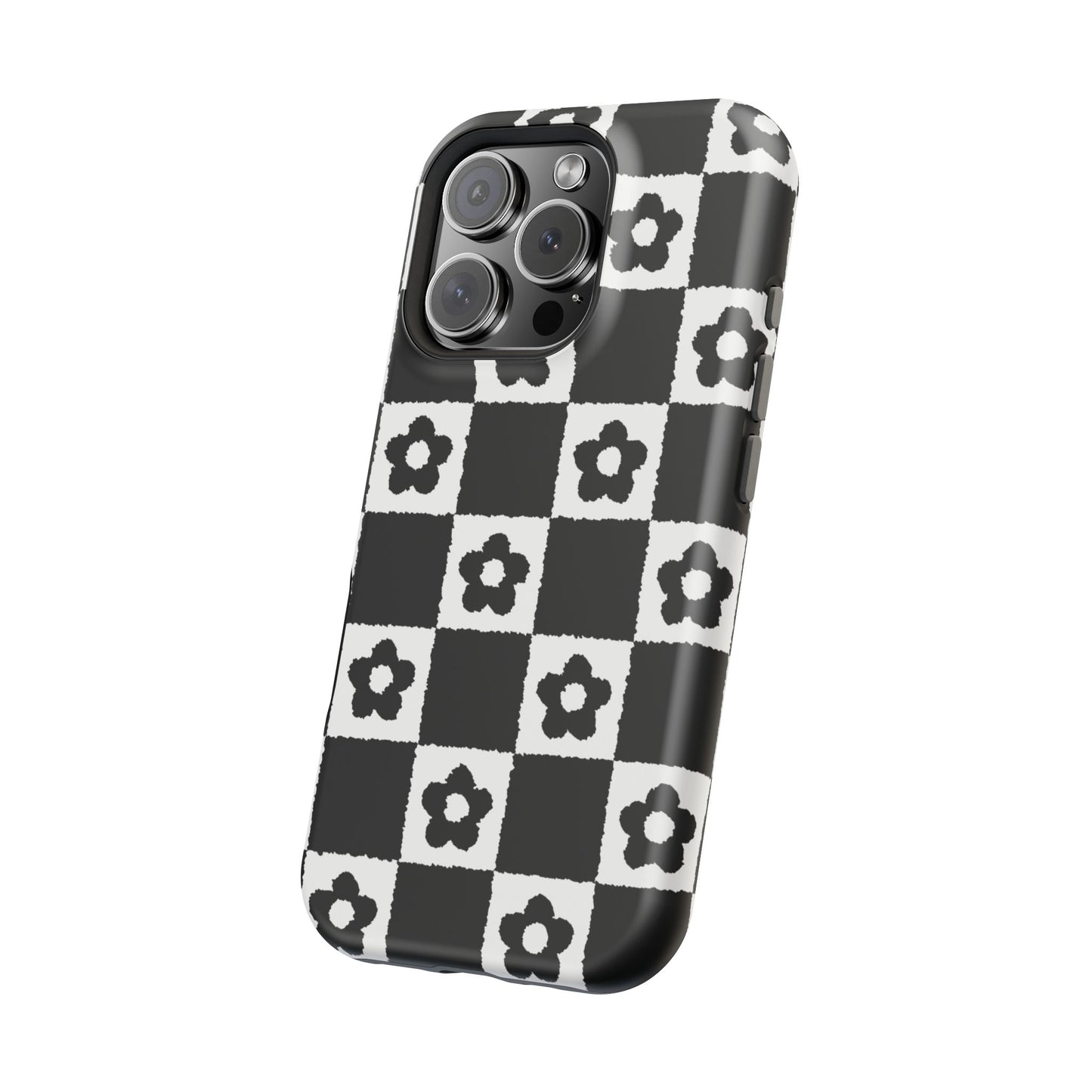 Floral Checkerboard MagSafe iPhone Case