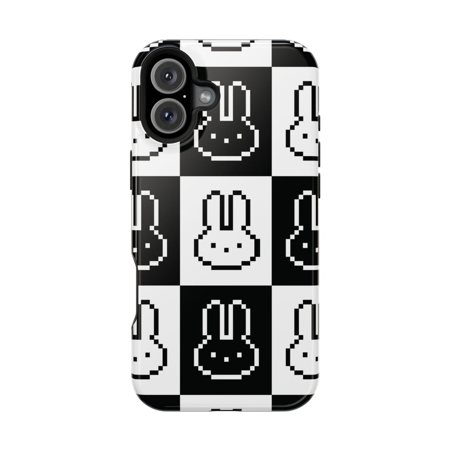 Black and White Retro Bunny MagSafe iPhone Case