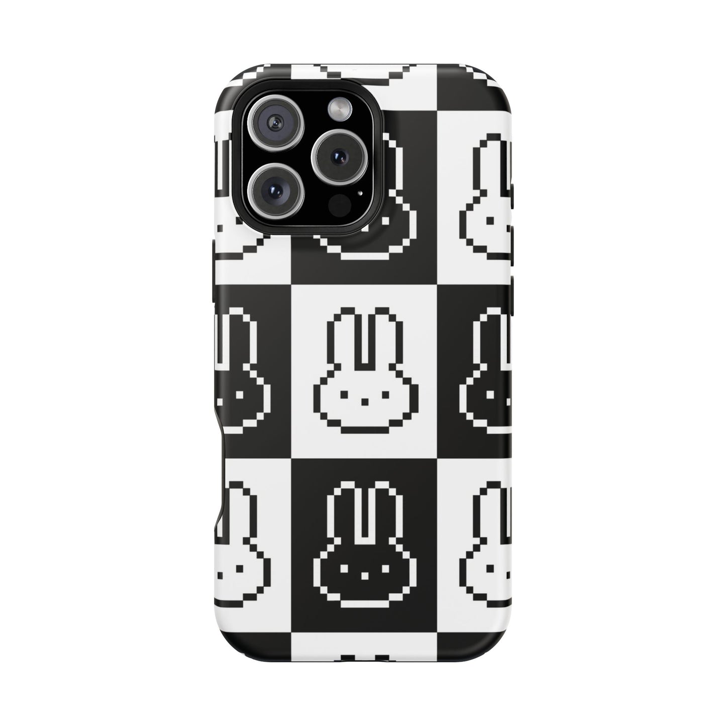 Black and White Retro Bunny MagSafe iPhone Case