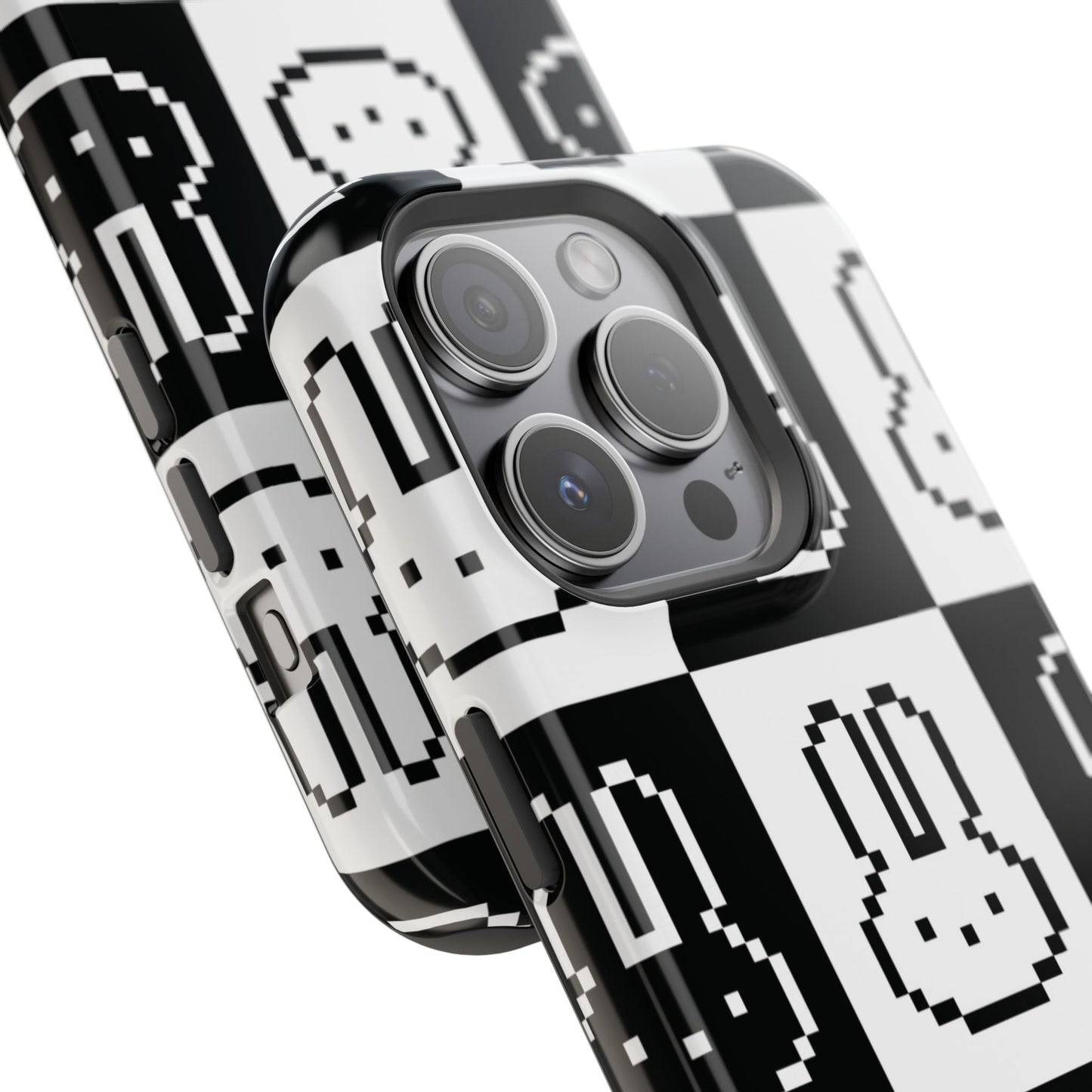 Black and White Retro Bunny MagSafe iPhone Case