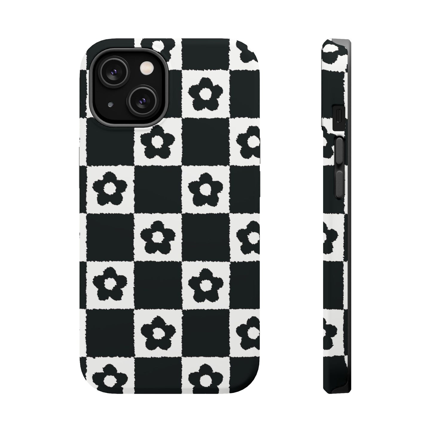 Floral Checkerboard MagSafe iPhone Case
