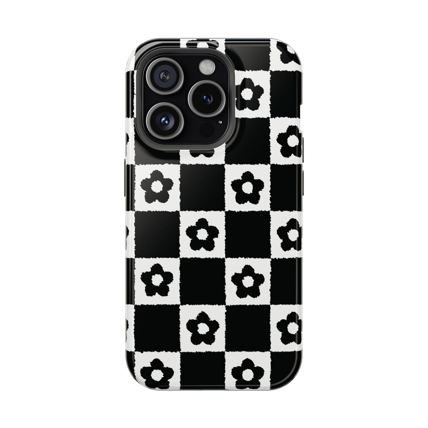 Floral Checkerboard MagSafe iPhone Case