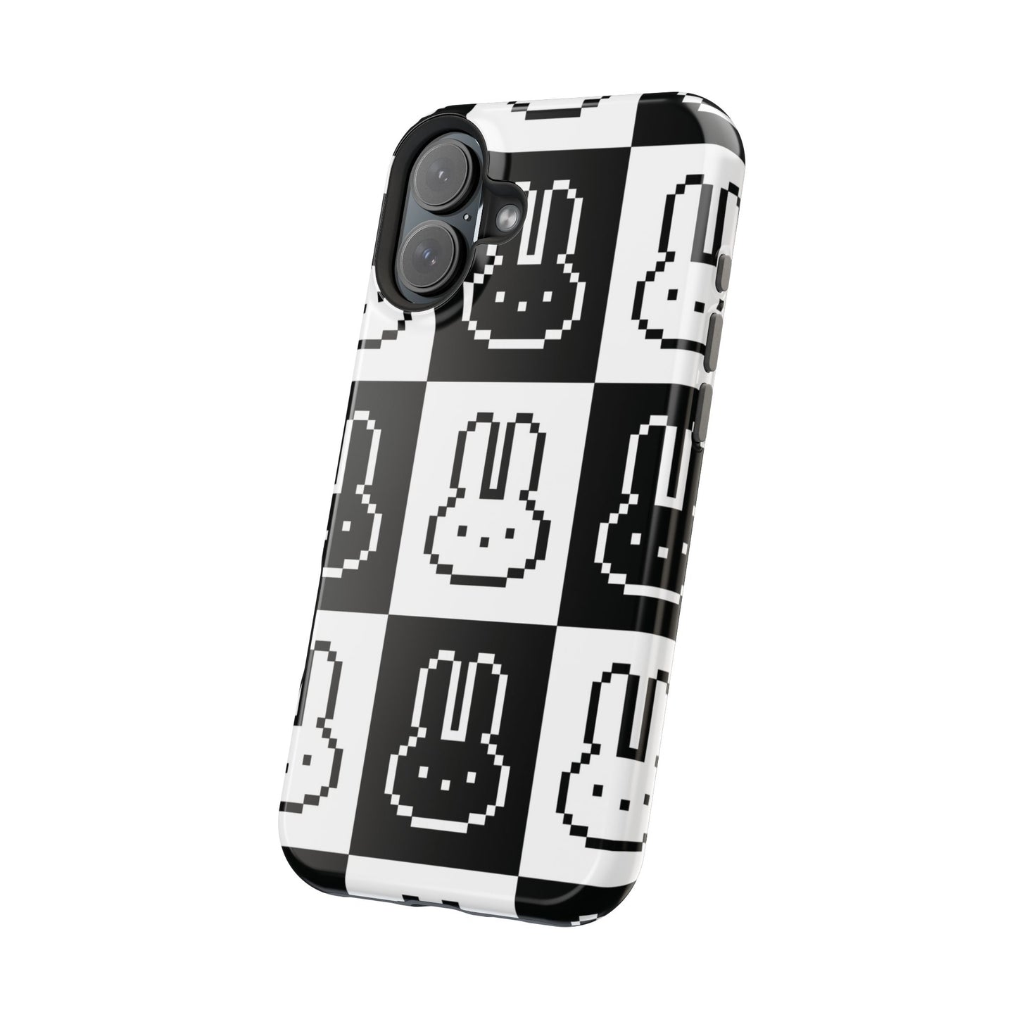 Black and White Retro Bunny MagSafe iPhone Case