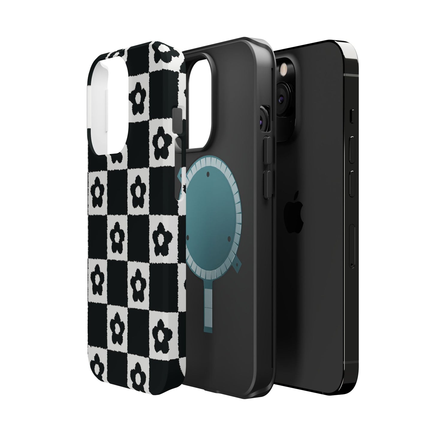 Floral Checkerboard MagSafe iPhone Case