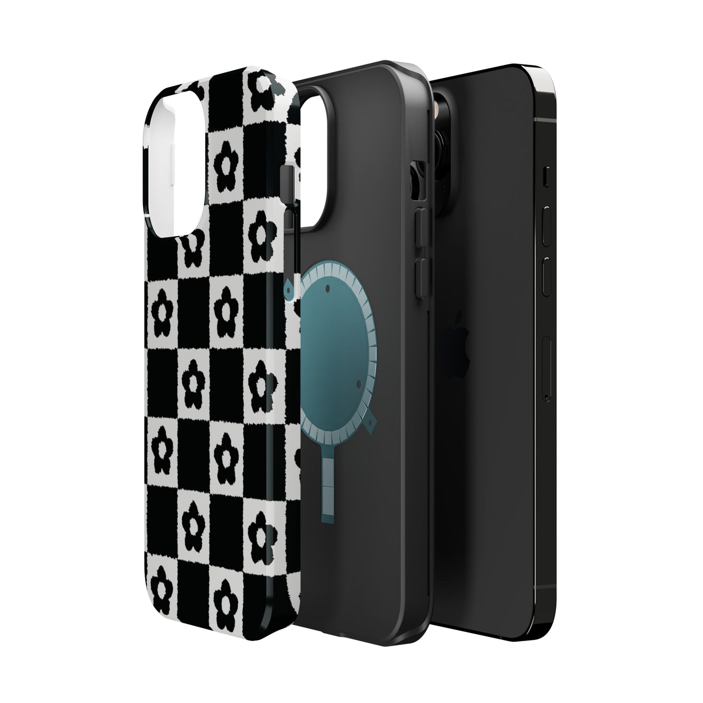 Floral Checkerboard MagSafe iPhone Case
