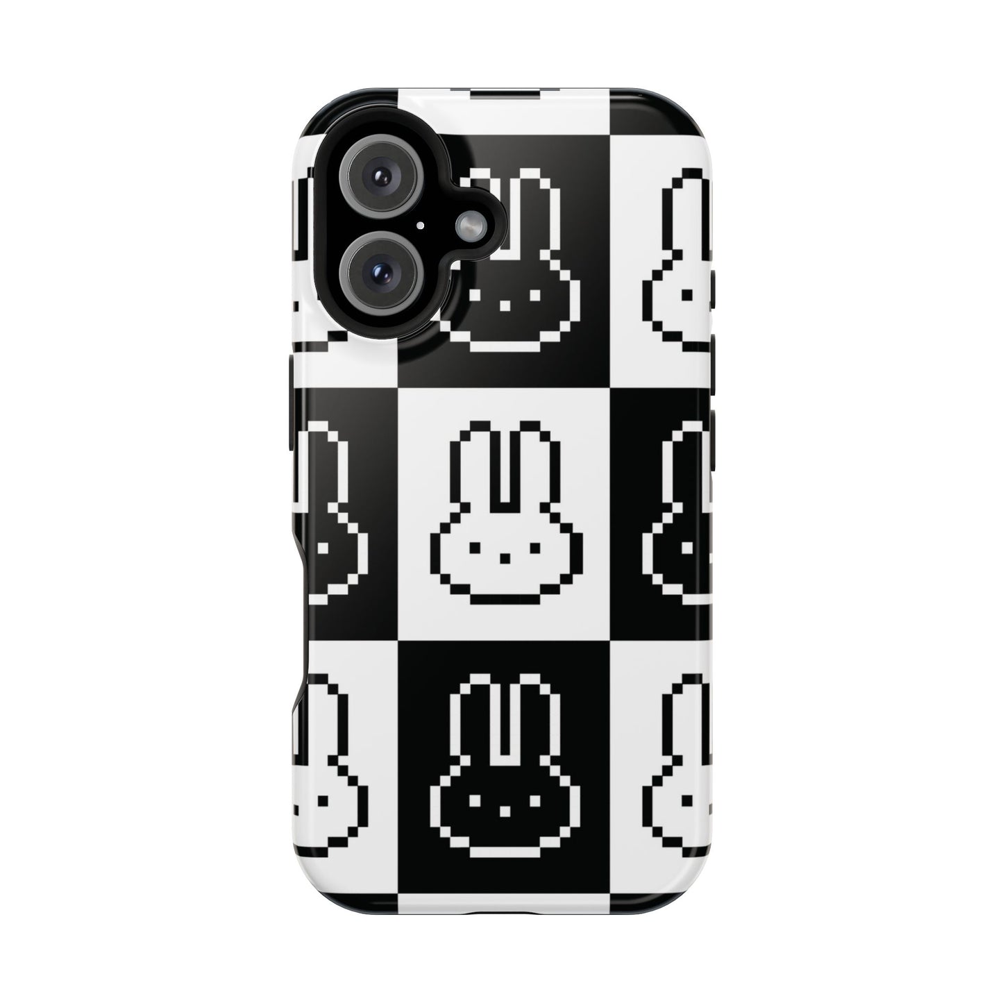 Black and White Retro Bunny MagSafe iPhone Case