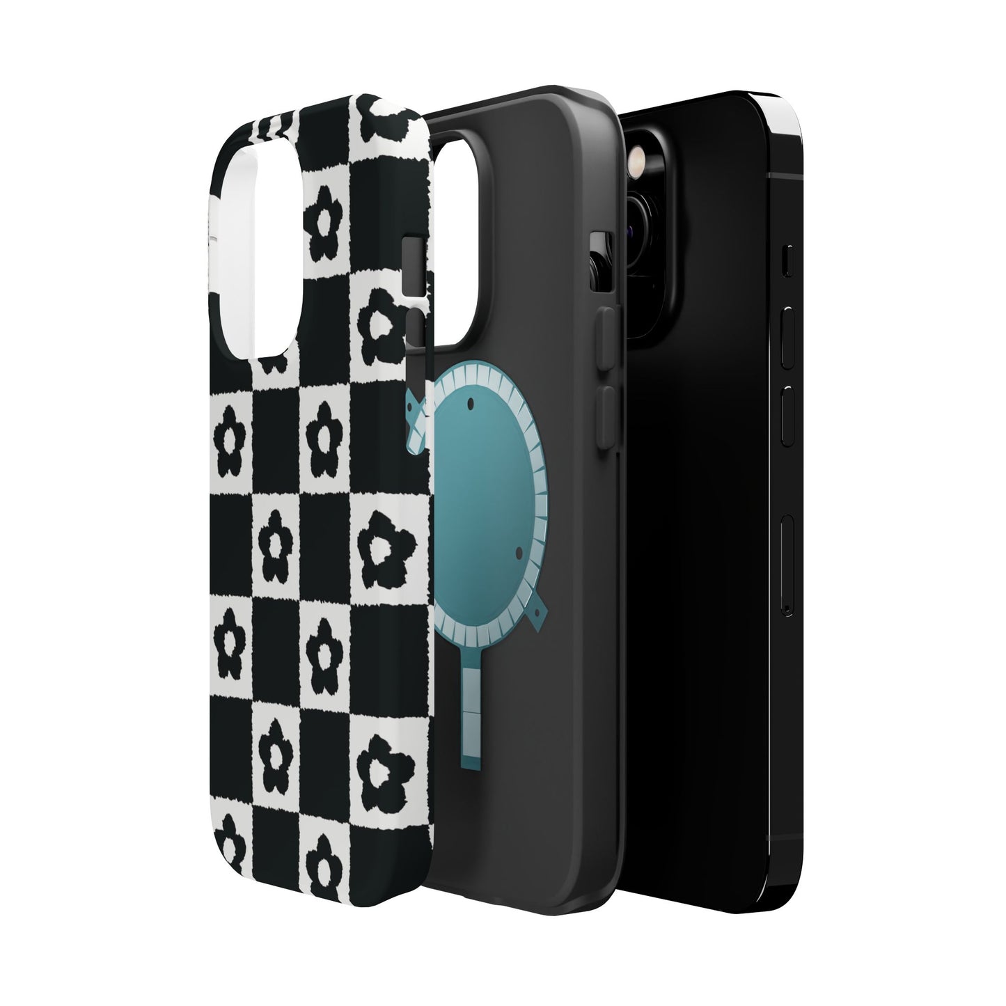 Floral Checkerboard MagSafe iPhone Case