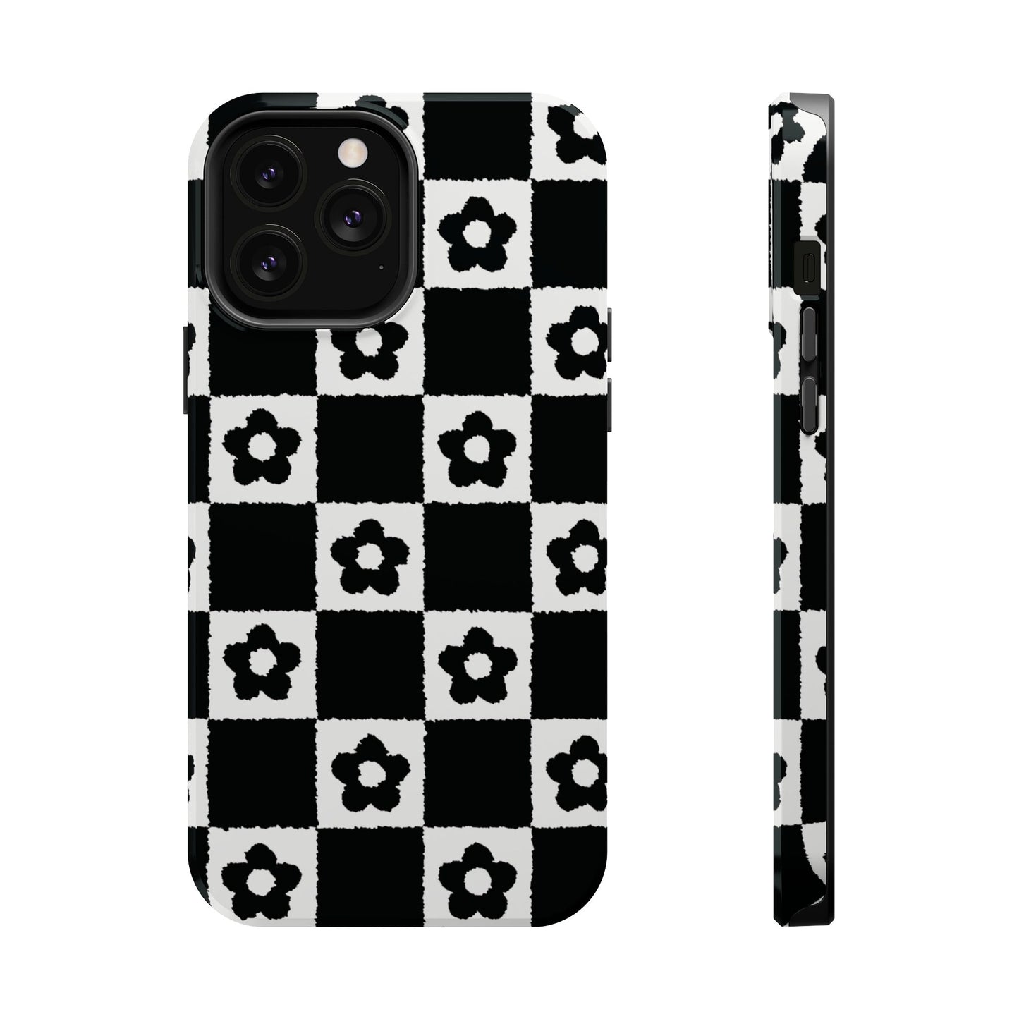 Floral Checkerboard MagSafe iPhone Case
