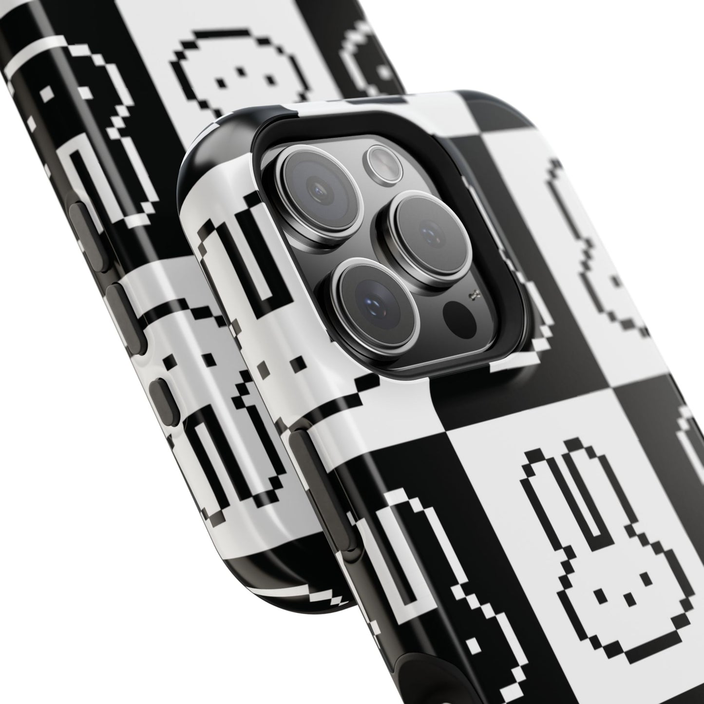 Black and White Retro Bunny MagSafe iPhone Case