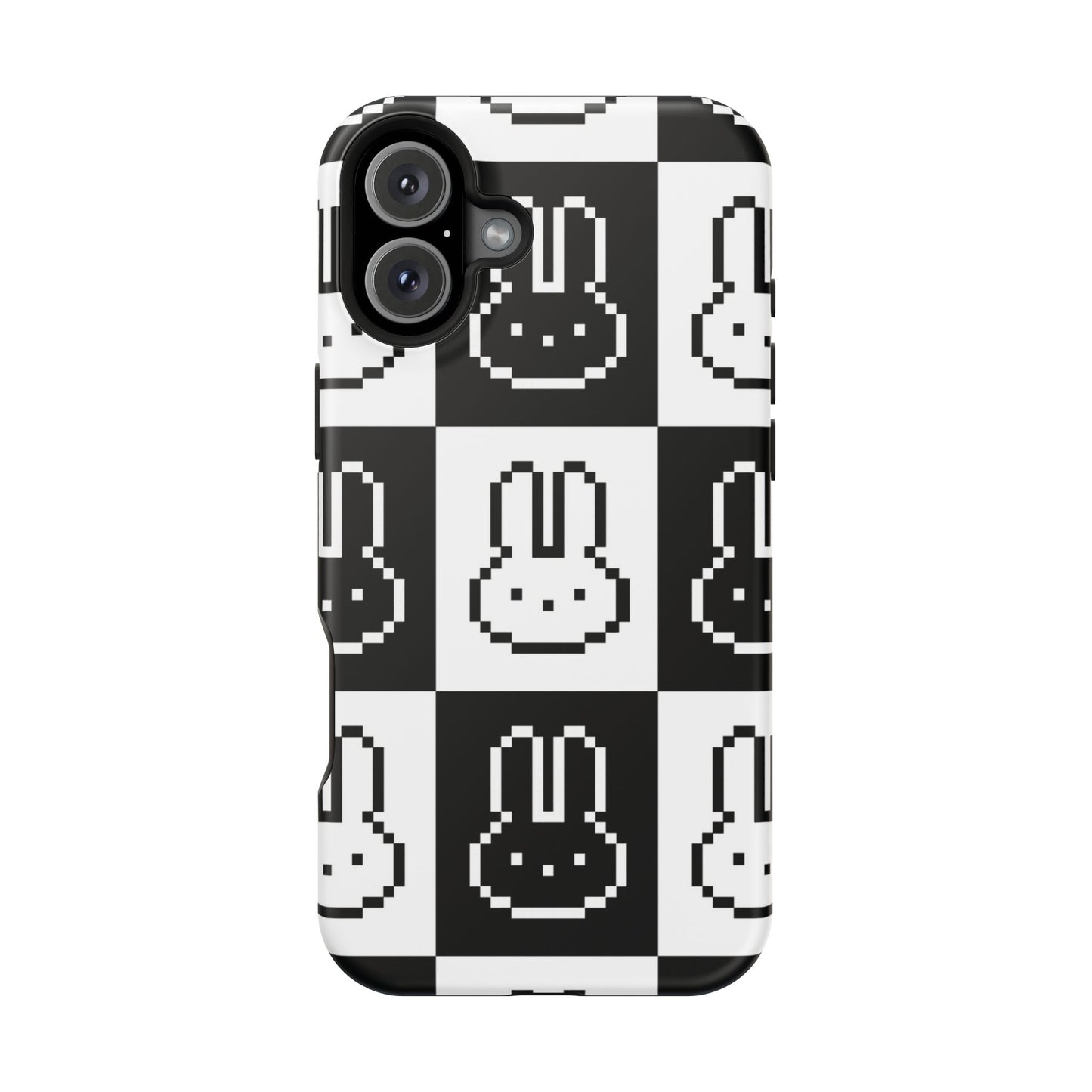 Black and White Retro Bunny MagSafe iPhone Case