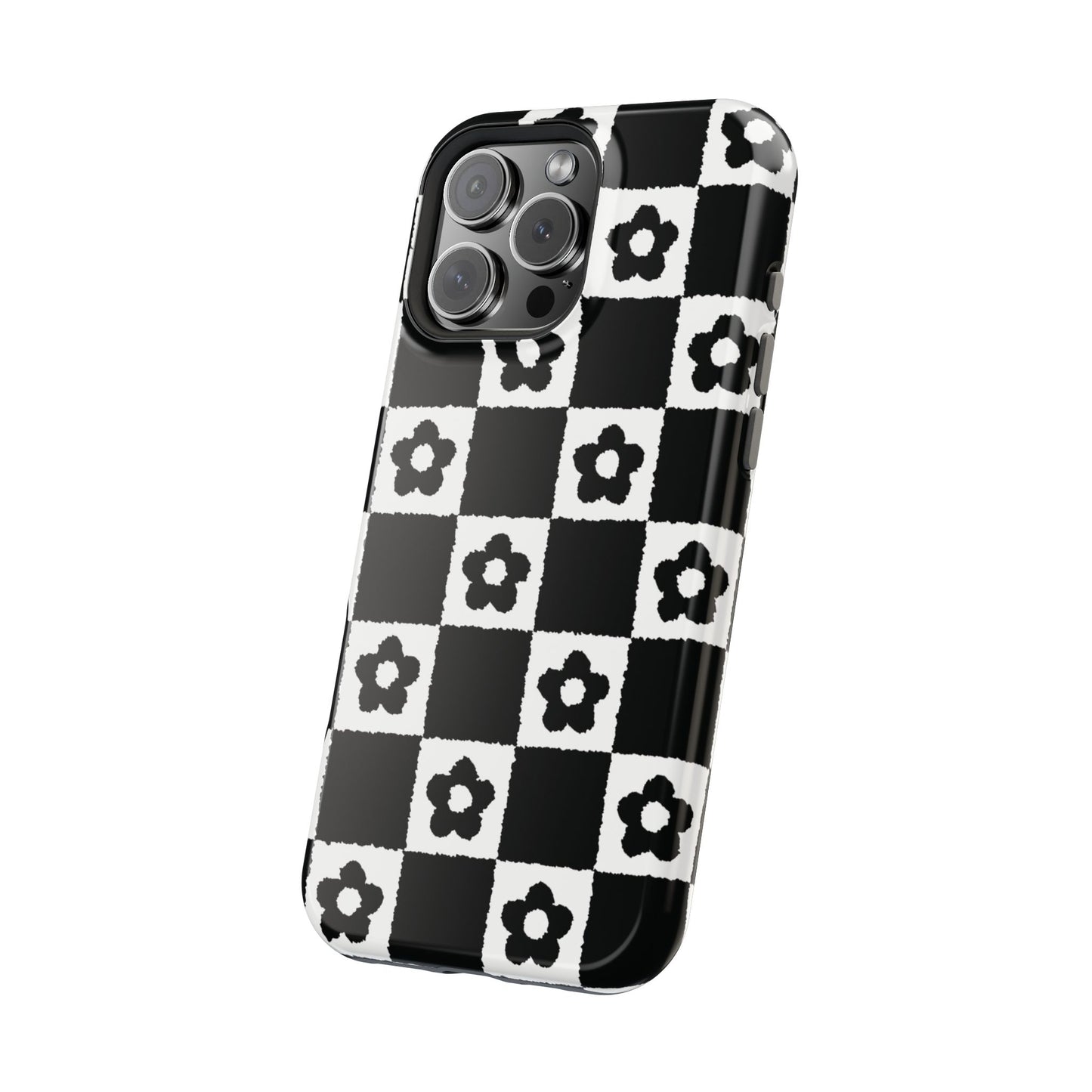 Floral Checkerboard MagSafe iPhone Case