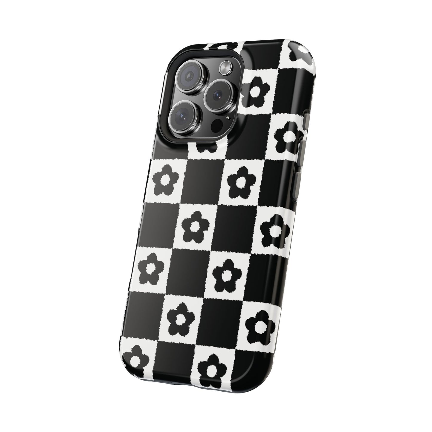 Floral Checkerboard MagSafe iPhone Case