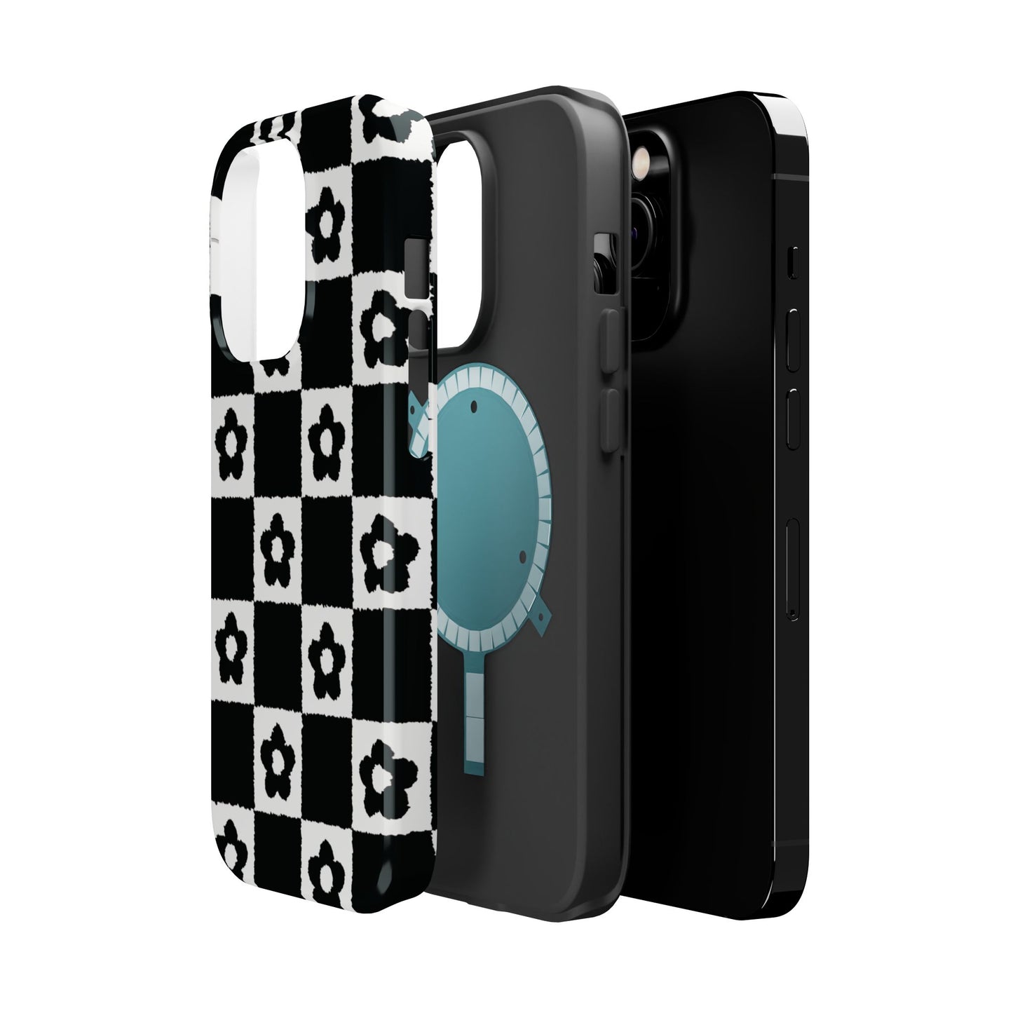Floral Checkerboard MagSafe iPhone Case