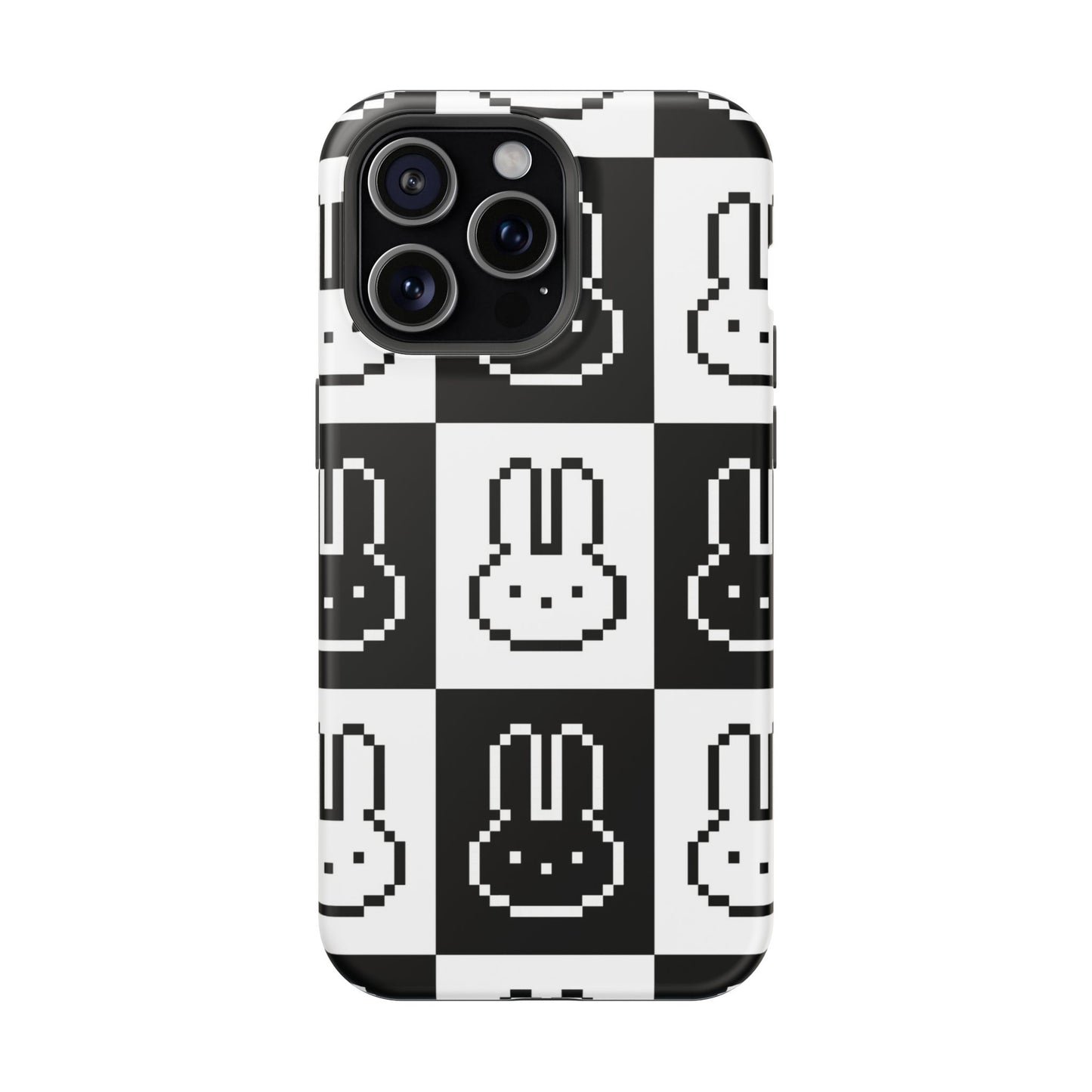 Black and White Retro Bunny MagSafe iPhone Case