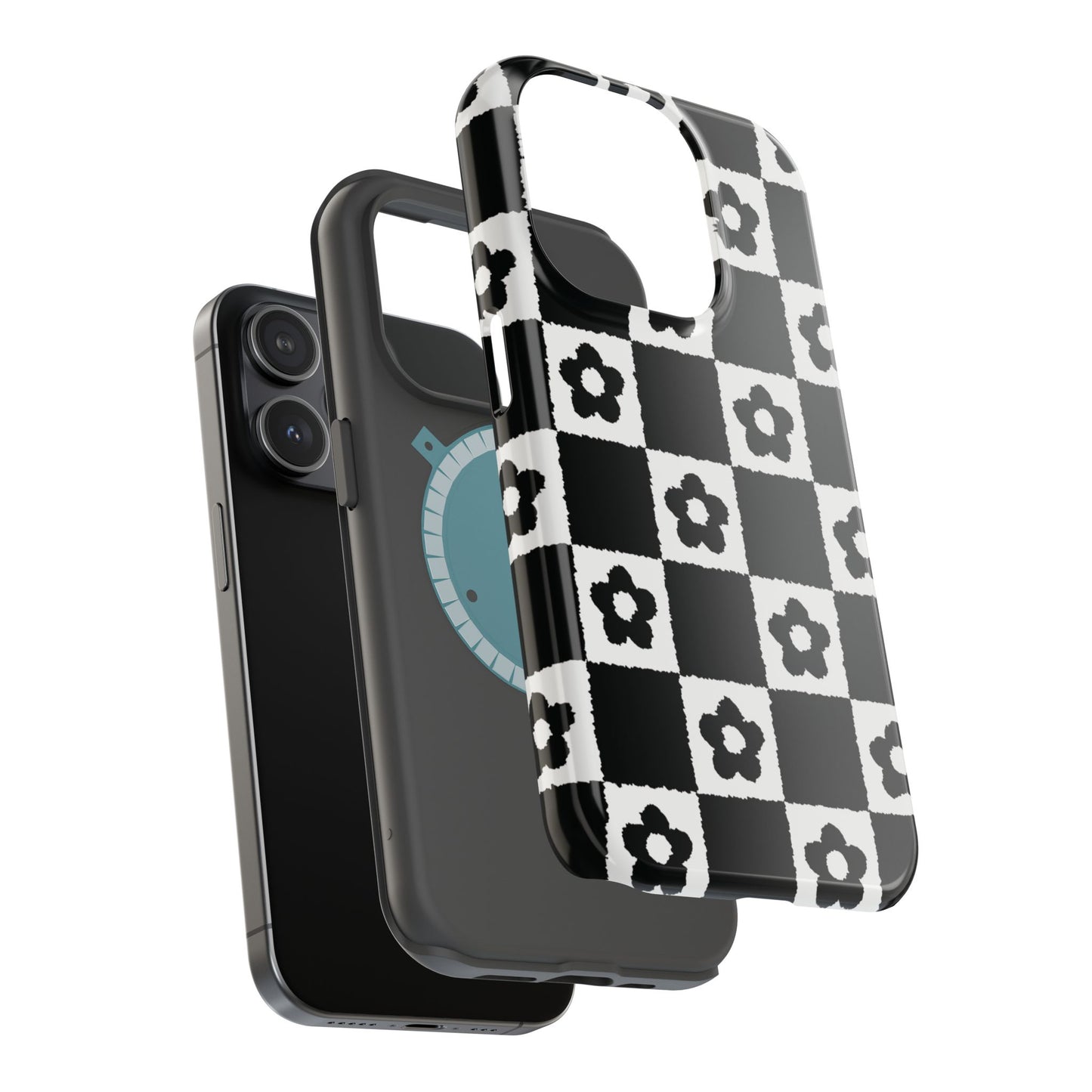 Floral Checkerboard MagSafe iPhone Case