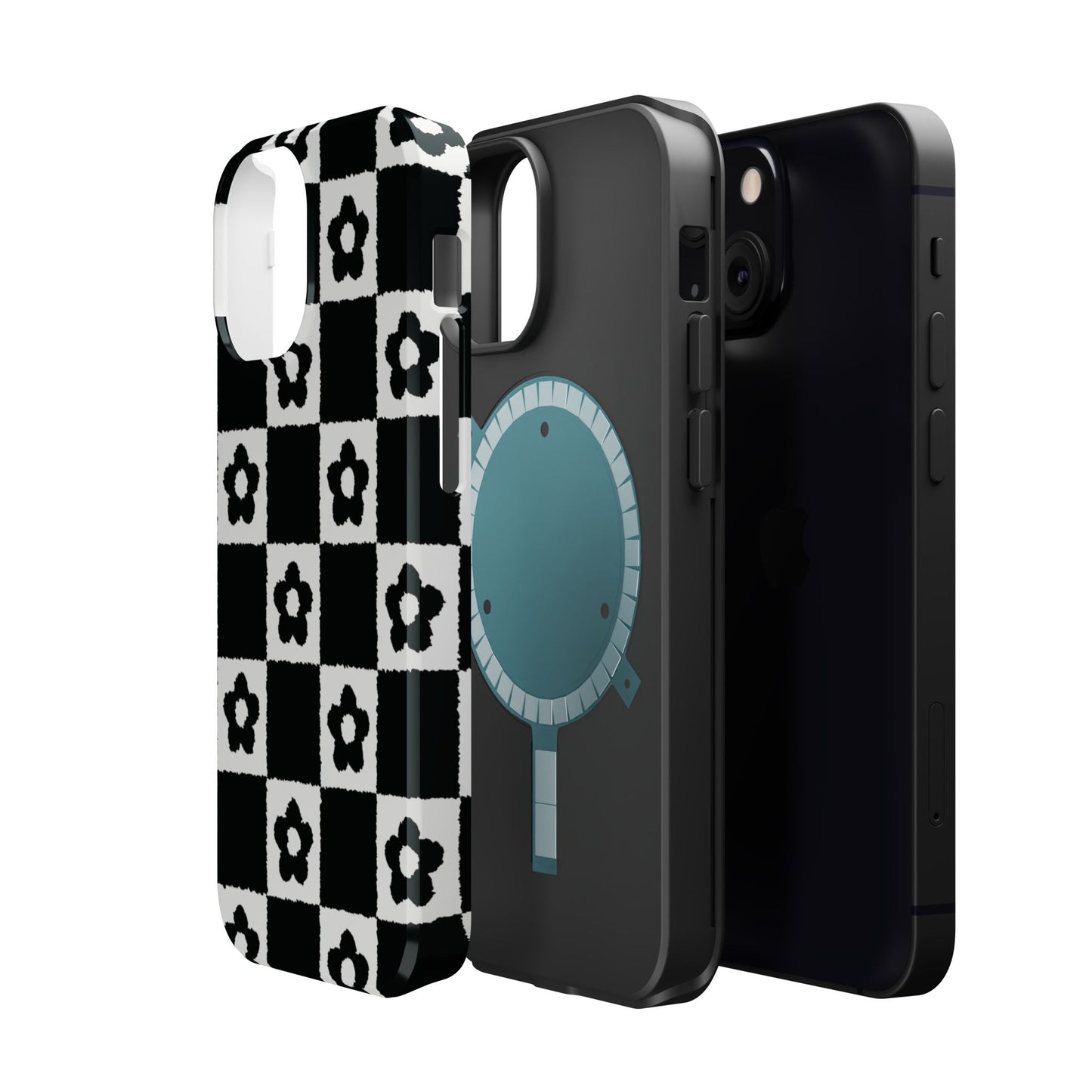 Floral Checkerboard MagSafe iPhone Case