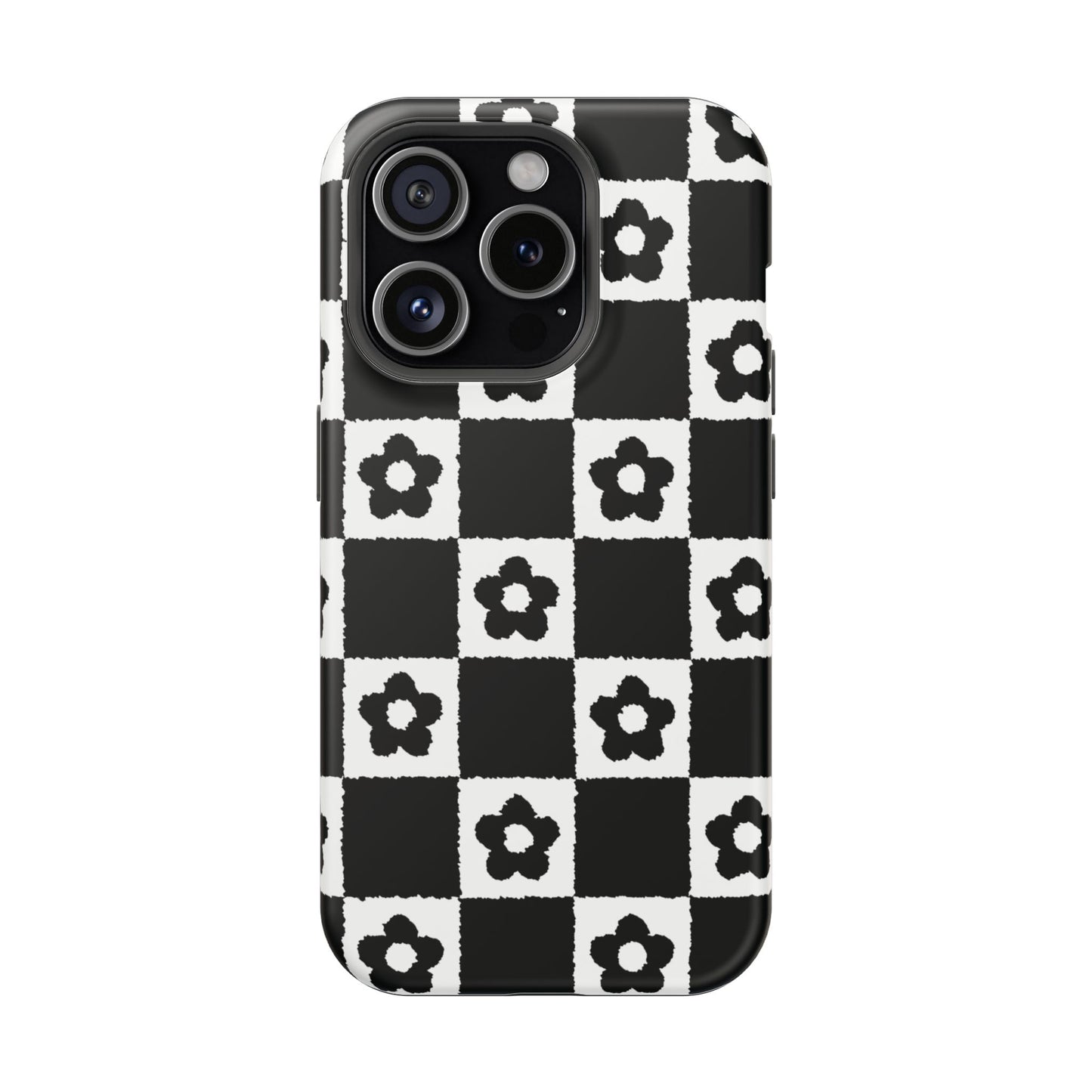 Floral Checkerboard MagSafe iPhone Case