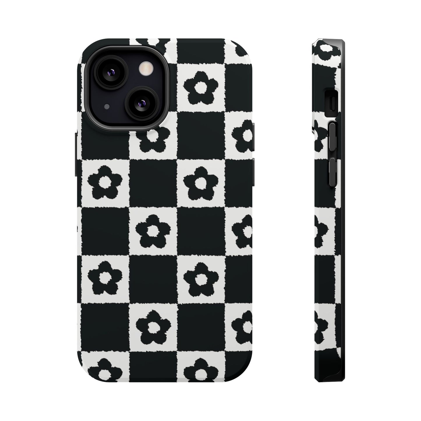 Floral Checkerboard MagSafe iPhone Case