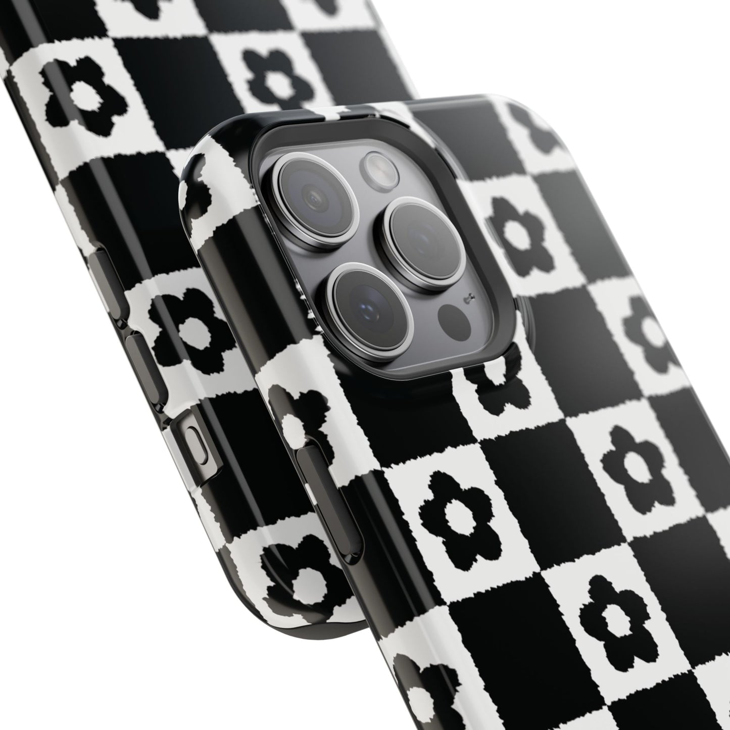 Floral Checkerboard MagSafe iPhone Case