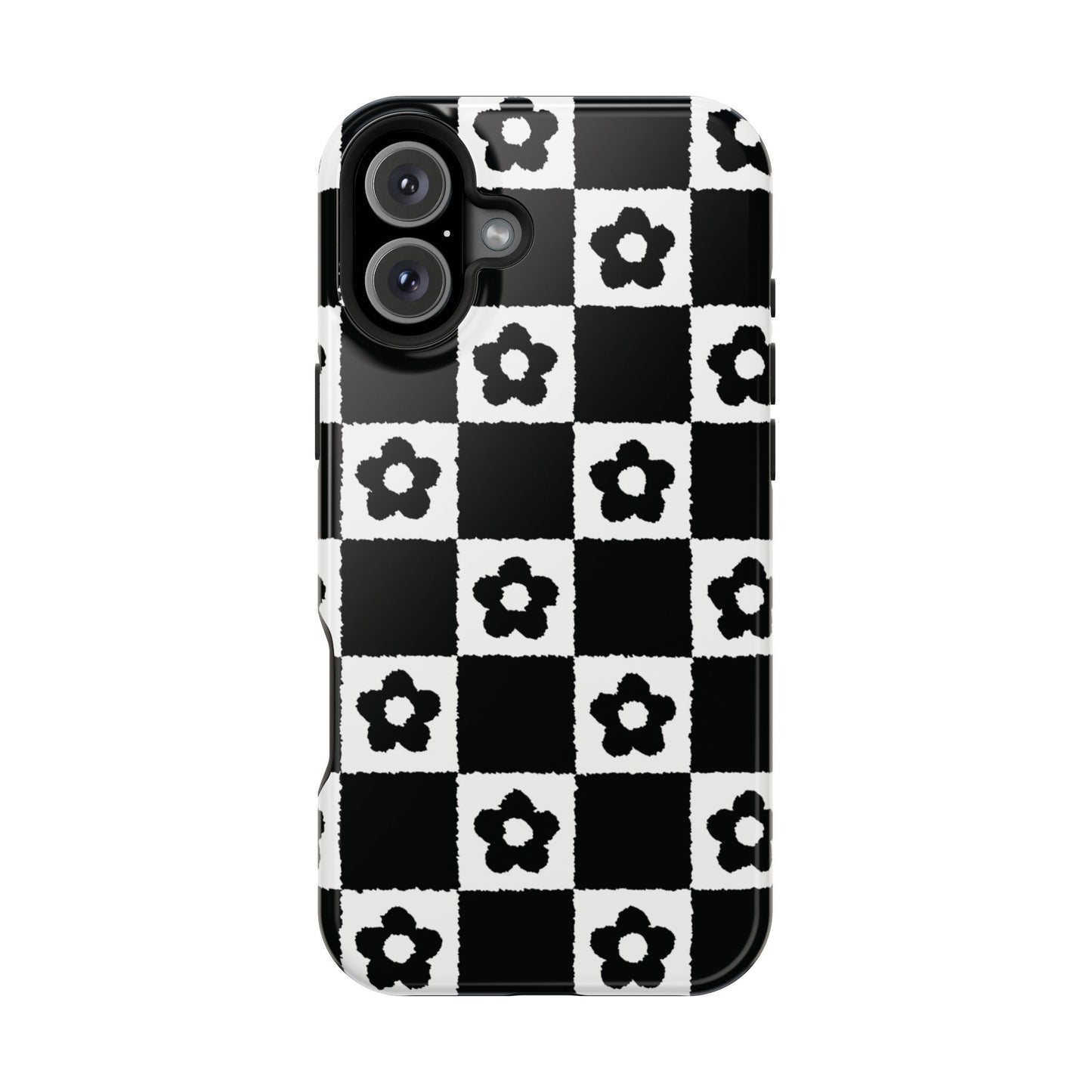 Floral Checkerboard MagSafe iPhone Case