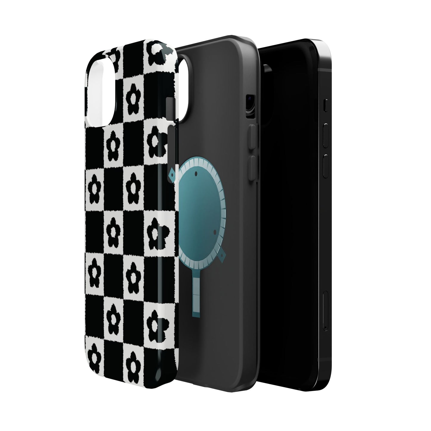 Floral Checkerboard MagSafe iPhone Case