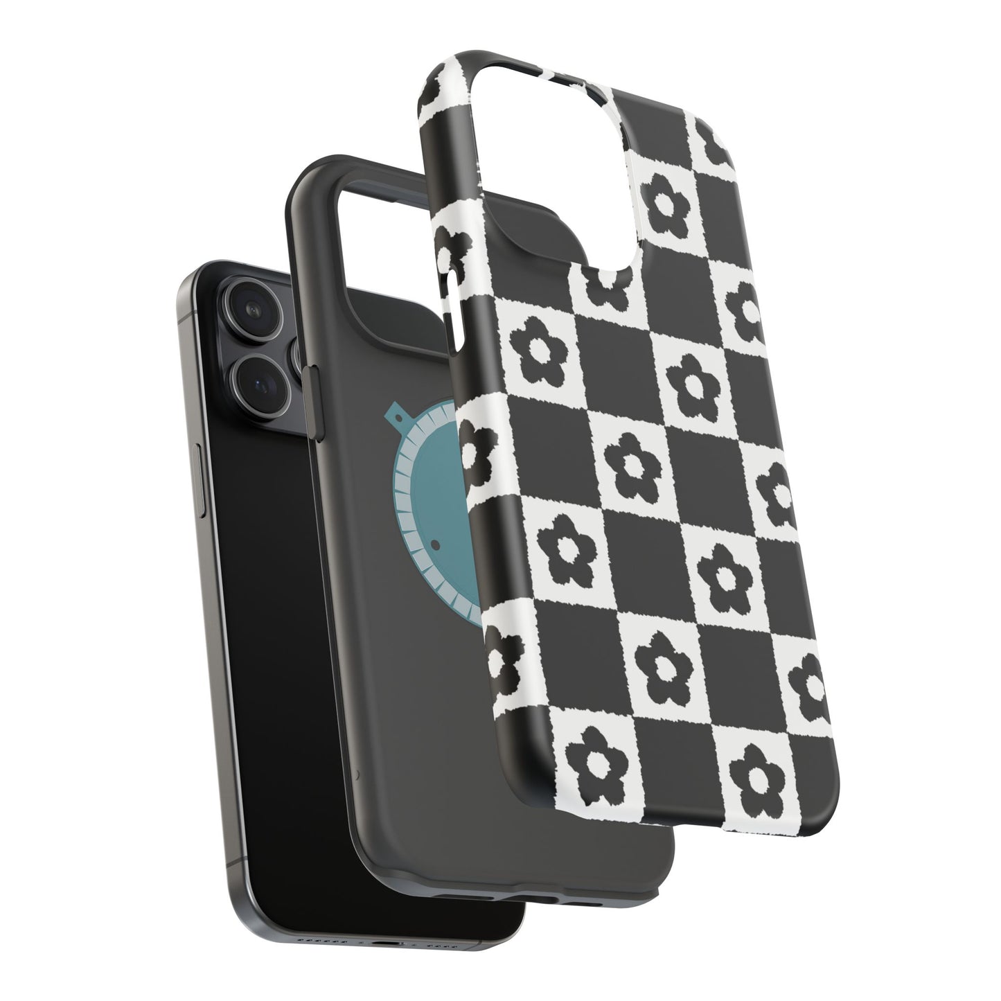 Floral Checkerboard MagSafe iPhone Case