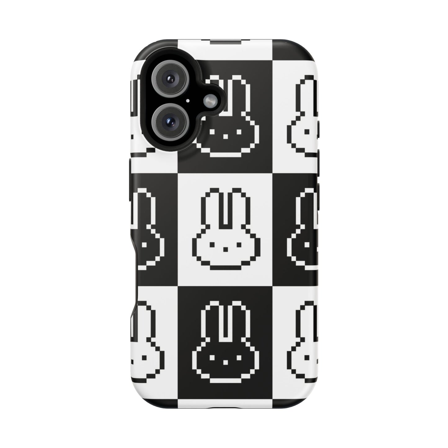 Black and White Retro Bunny MagSafe iPhone Case