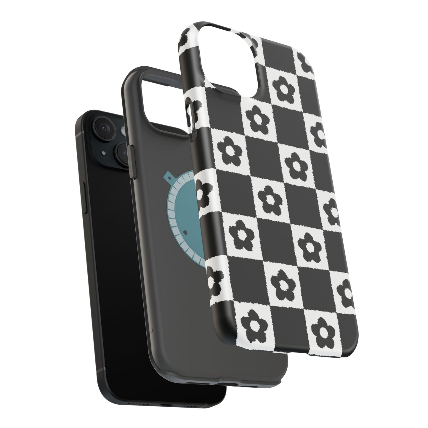 Floral Checkerboard MagSafe iPhone Case