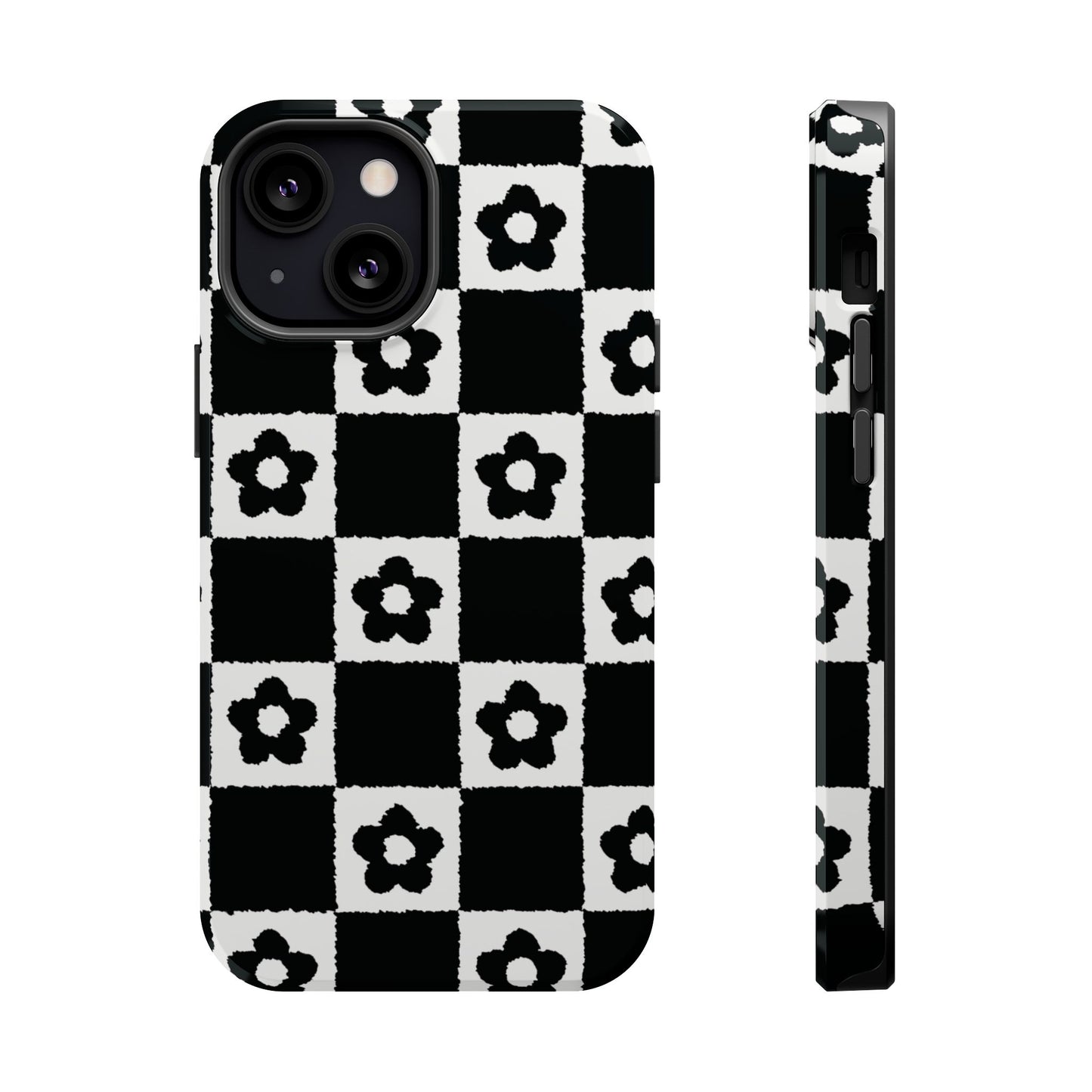 Floral Checkerboard MagSafe iPhone Case