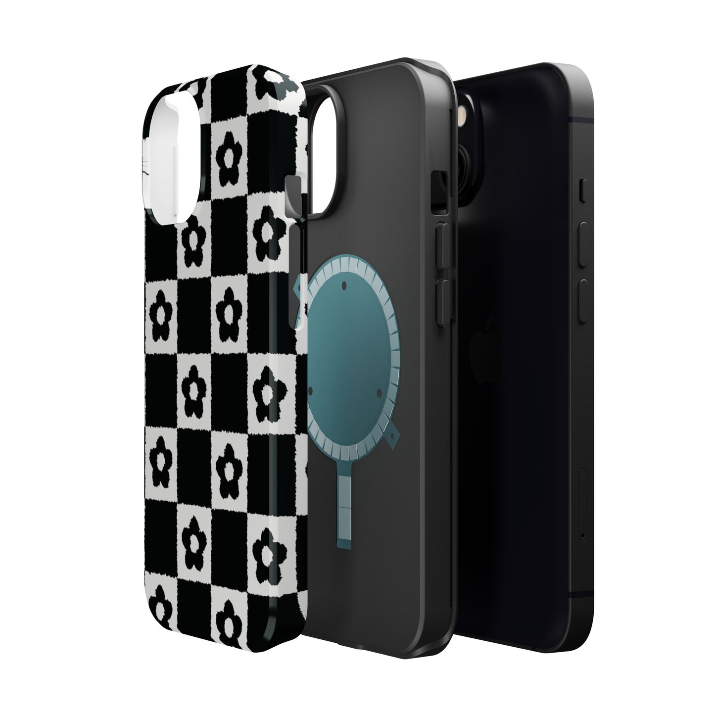 Floral Checkerboard MagSafe iPhone Case