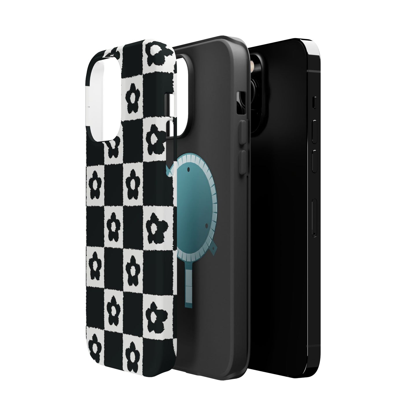 Floral Checkerboard MagSafe iPhone Case