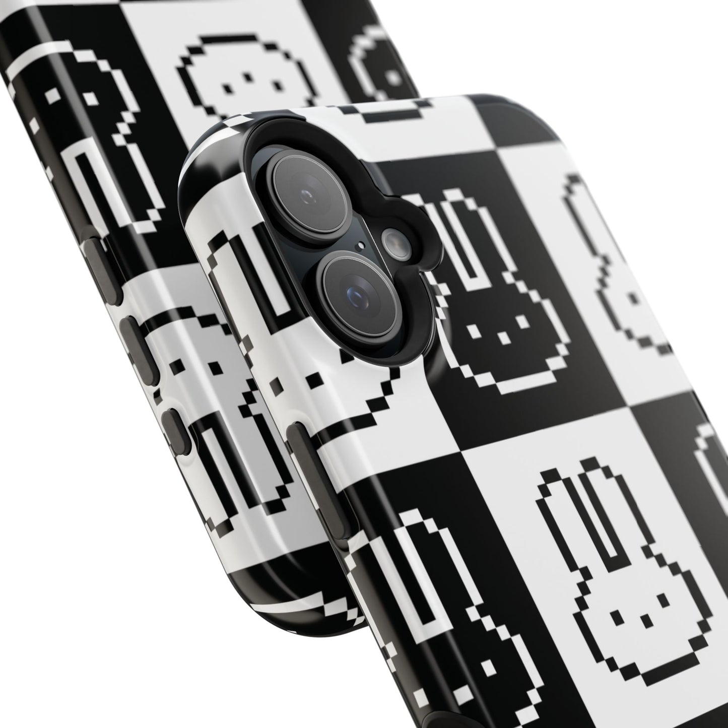 Black and White Retro Bunny MagSafe iPhone Case