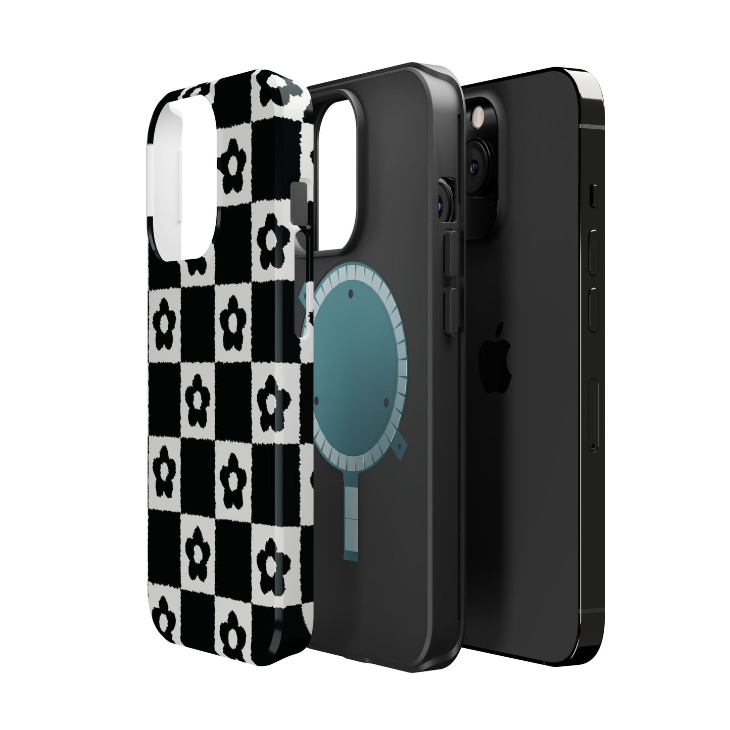 Floral Checkerboard MagSafe iPhone Case