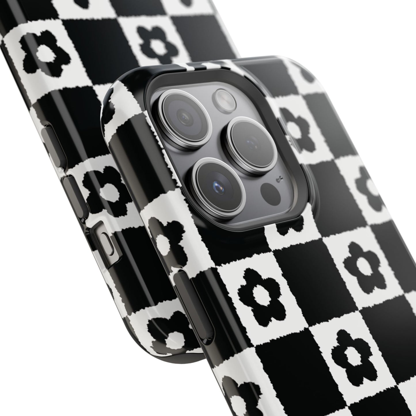 Floral Checkerboard MagSafe iPhone Case