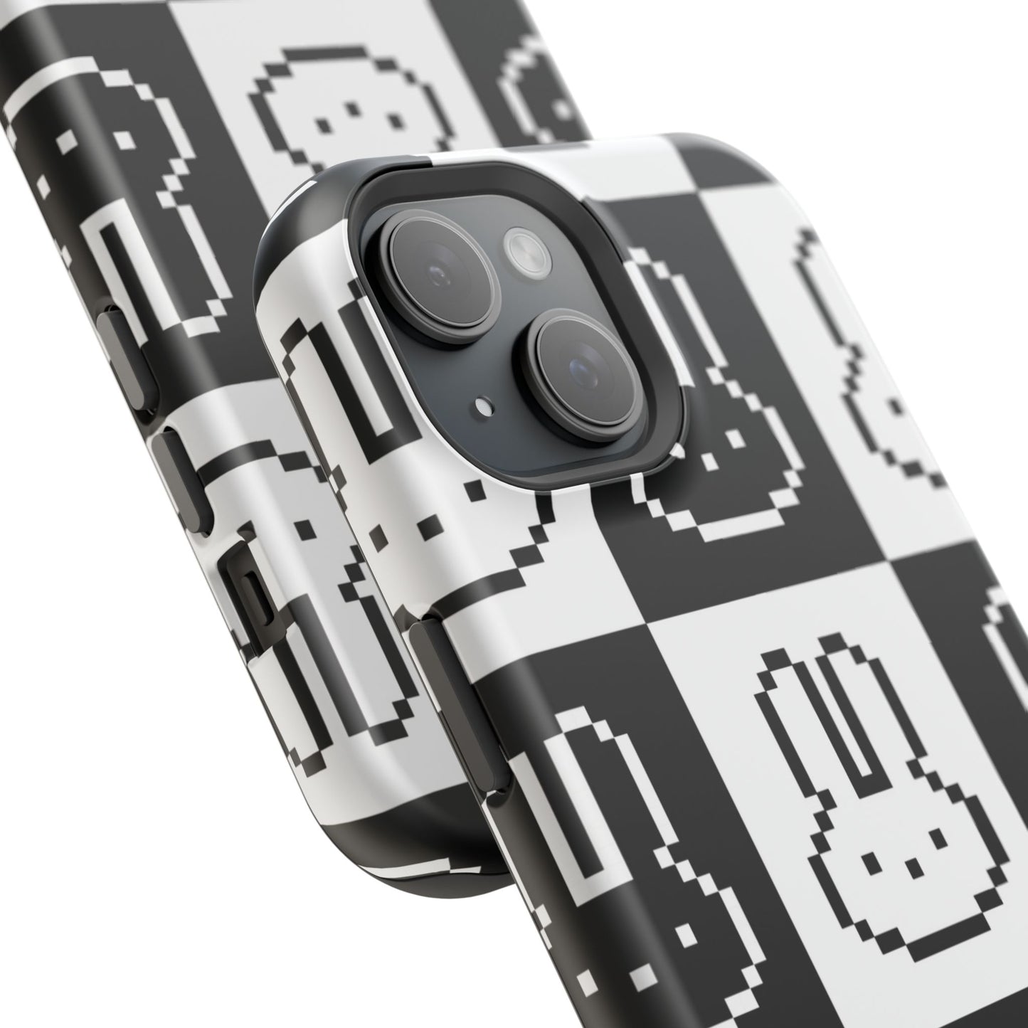 Black and White Retro Bunny MagSafe iPhone Case
