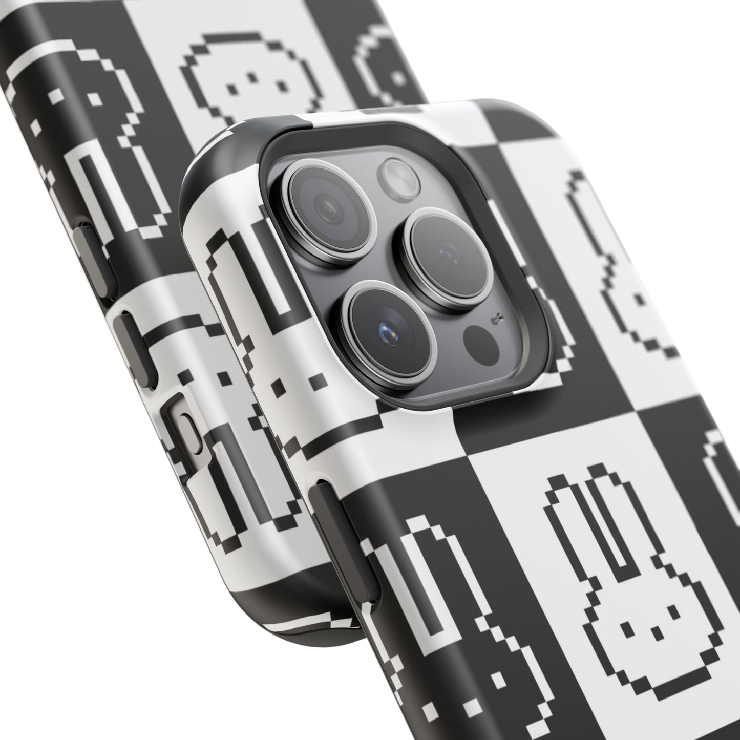 Black and White Retro Bunny MagSafe iPhone Case