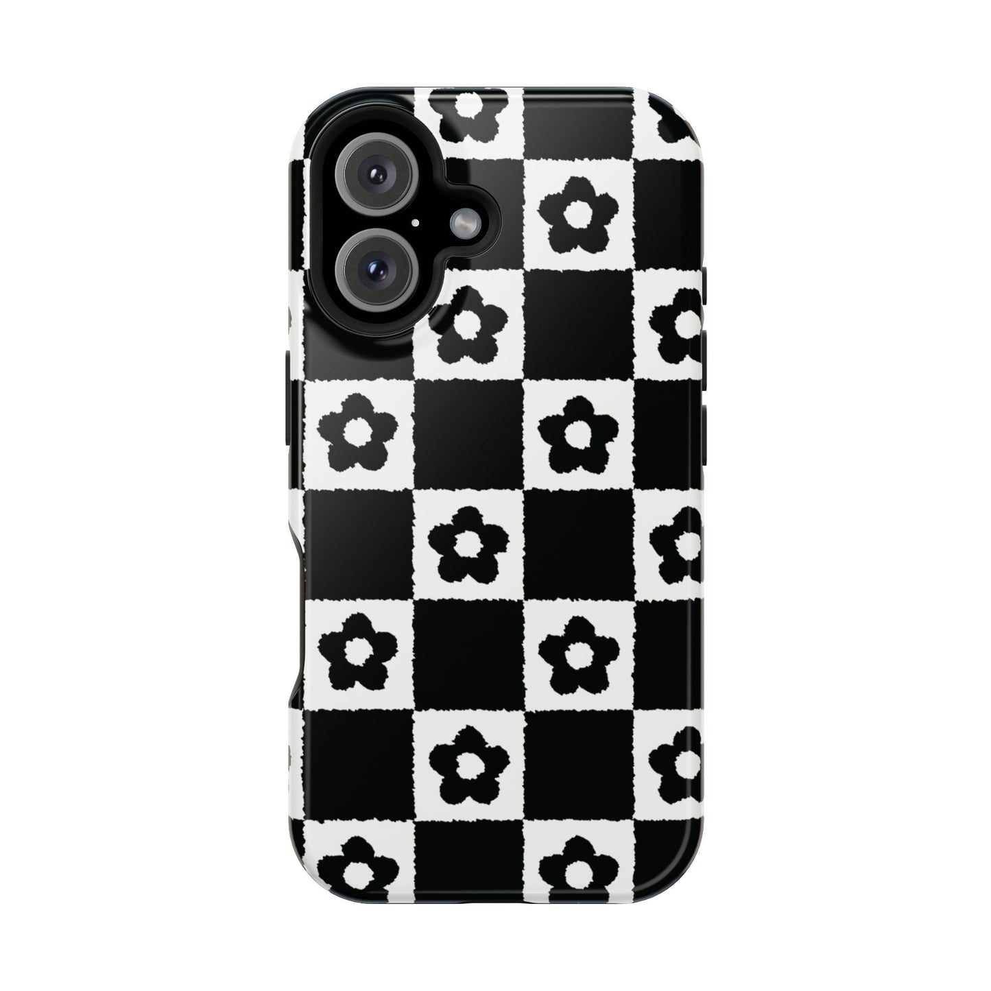 Floral Checkerboard MagSafe iPhone Case