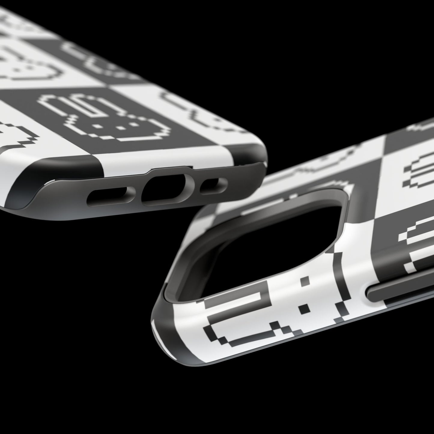 Black and White Retro Bunny MagSafe iPhone Case