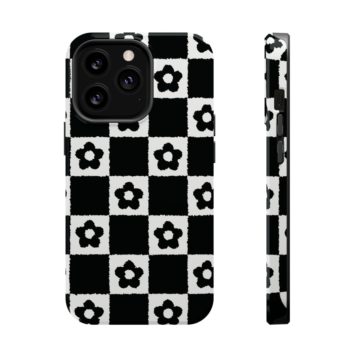 Floral Checkerboard MagSafe iPhone Case