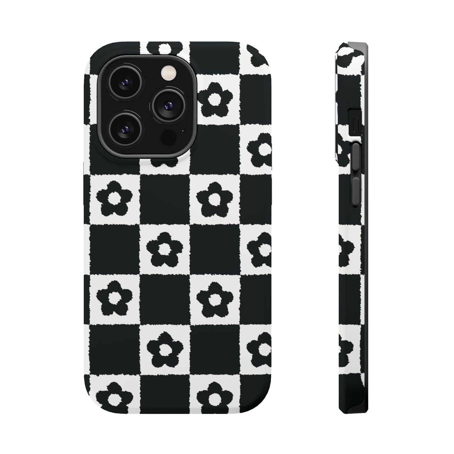 Floral Checkerboard MagSafe iPhone Case