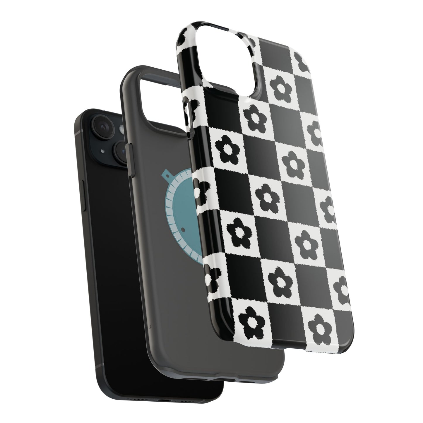 Floral Checkerboard MagSafe iPhone Case