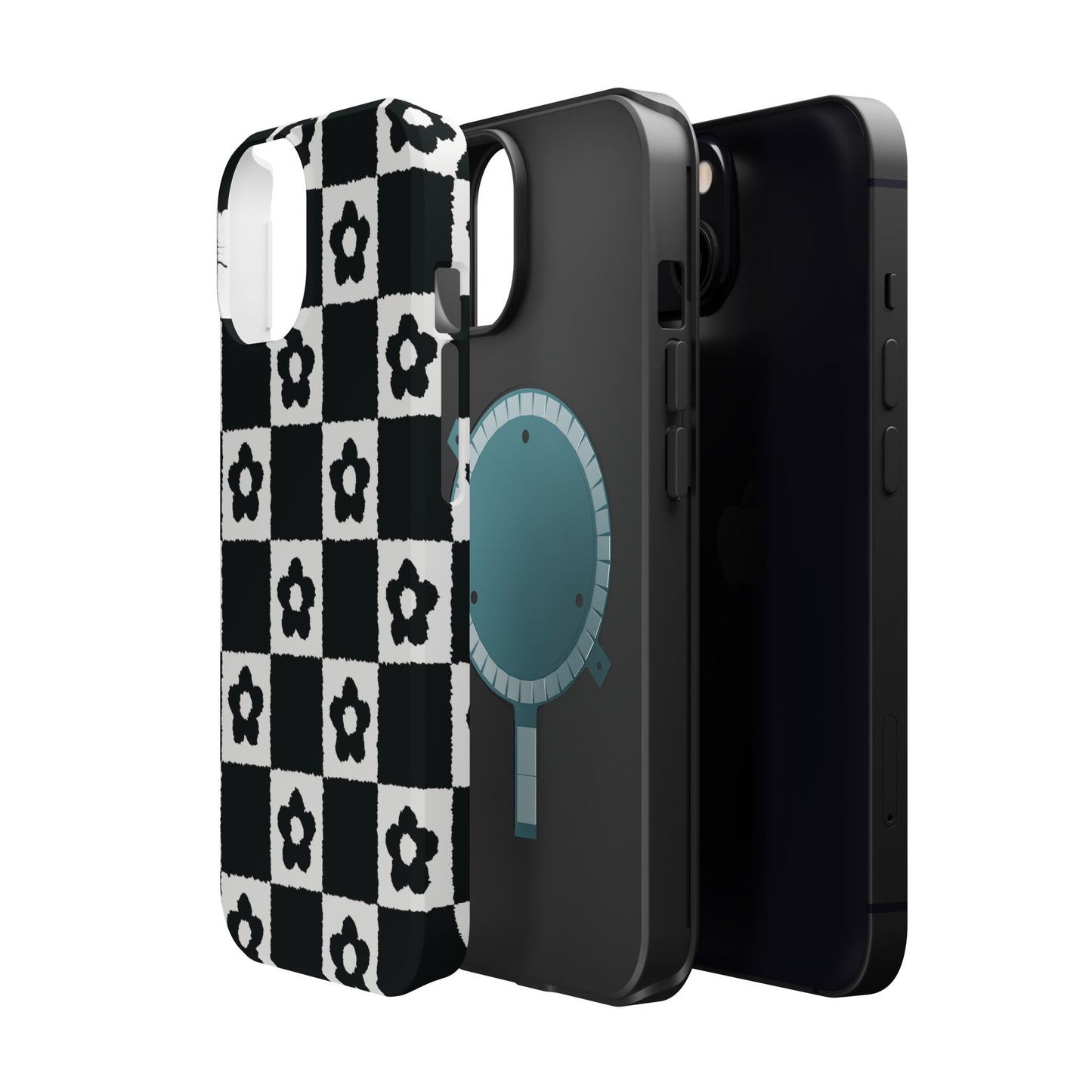 Floral Checkerboard MagSafe iPhone Case