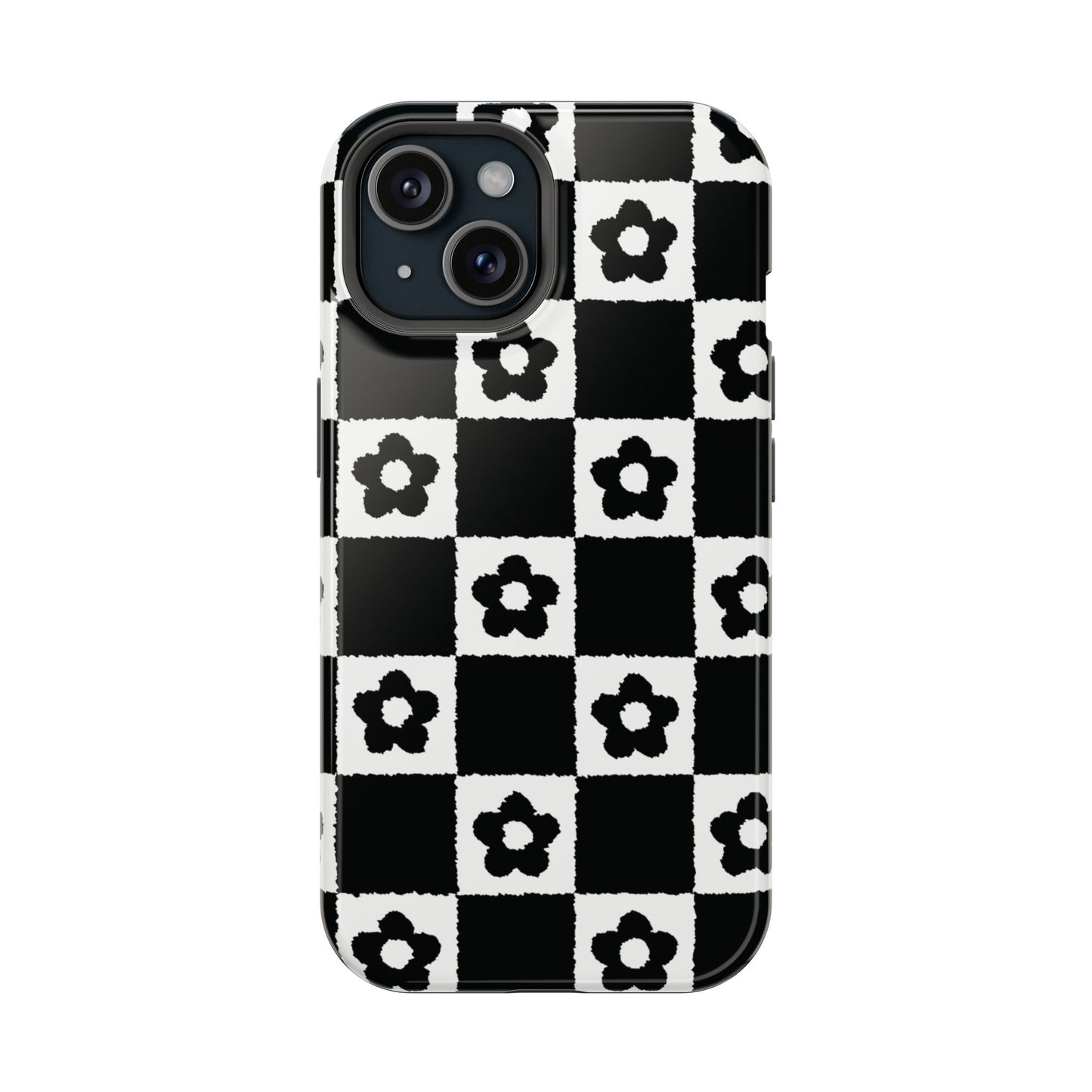 Floral Checkerboard MagSafe iPhone Case