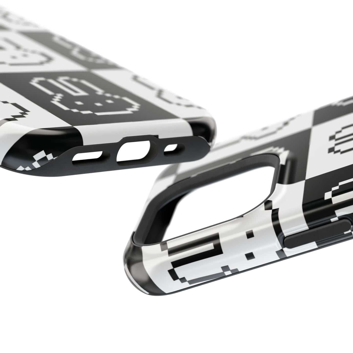 Black and White Retro Bunny MagSafe iPhone Case