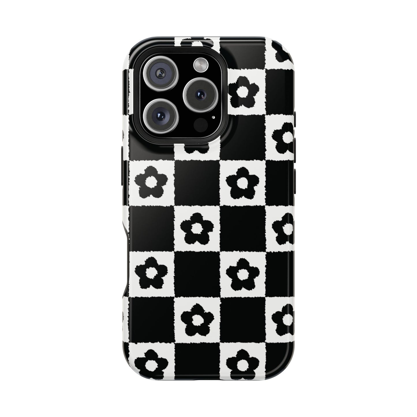 Floral Checkerboard MagSafe iPhone Case